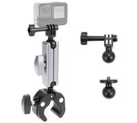 QWORK® Action Camera Mount, Motorcycle Mount, Bicycle Handlebar Mount, with Dual 360° Rotatable Ball Head, Compatible with Hero 13, 12, 11, 10, Insta-360 X3