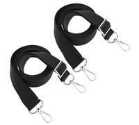 QWORK Adjustable Bimini Boat Top Straps, 2 PCS Marine Awning Webbing Straps with Loops and Single Snap Hook, 24"- 60" Stainless Steel Boat Awning Hardware, Marine Nylon Top Strap