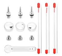 QWORK® Airbrush Nozzle, Nozzle Caps & Needle Replacement Set, 0.2mm, 0.3mm, 0.5mm Replacement Accessories for Spray Gun