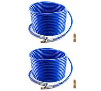QWORK Airless Paint Hose, 2 Pack 50 Ft. x 1/4 In Airless Paint Sprayer Hose, 3300 PSI Universal Flexible Fiber Tube, High Pressure Sprayer Tube, Blue