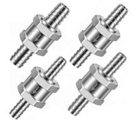 QWORK Aluminum Alloy Fuel Line Check Valves 1/4 5/16 3/8 1/2 Inch, 4 Pack One Way Non Return Valves for Gasoline Diesel Oil Water with High Pressure Resistance and Easy Installation Silver
