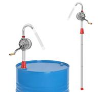 QWORK Aluminum Drum Rotary Hand Pump, Barrel Pump Hand Crank Oil Gas Barrel Drum Pump Rotary Oil Fuel for 5, 15, 30, 55 gal