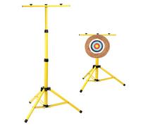 QWORK Archery Target Stand for Backyard, Adjustable Metal Targat Stand for Straw & Point Bag Target Stand