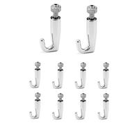 QWORK Art Gallery Display Wire Rope Hanger Hooks, 10 Pack Adjustable Metal Hooks Fit 2.0mm Steel Cables Wire Rope, Gallery Picture Hanging System