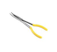 QWORK® Bent Nose Pliers, Extra Long Steel Pliers with Curved, Bent 25°, 11" / 280mm