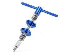 QWORK Bicycle Headset and Bottom Bracket Installation Tool, Fits 1, 1-1/8, 1-1/4, 1.5 inch - Ball Bearing Design for MTB, Road Bike Repair - BB Axle Press In Tool with T-Handle, Blue