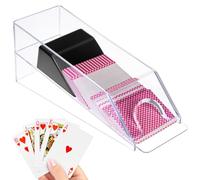 QWORK® Blackjack Shoe, Card Dispenser for 6 Decks, Poker or Blackjack Accessory, Transparent