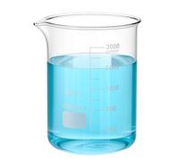 QWORK Borosilicate Glass 2000ml Beaker, with Double Scale Graduations, Heat-Resistant Lab Cup