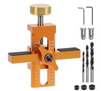 QWORK® Cabinet Door Installation Jig Kit, 2-in-1 Aluminum Alloy Positioning Guide Mounting Tool, for 10-40mm Frames, Kitchen Cabinets & Wardrobe Doors