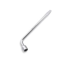QWORK Car Spare Tire Lug Wrench for Jack, 13/16" High Carbon Steel L-shaped Tire Replacement Tool L Type Strong Hexagon Slotted End Socket Wrench