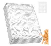 QWORK® Cat Scat Mat with Spikes, 10 Pack 40 x 33 cm Clear Pet Deterrent - Humane Animal Barrier for Sofa, Garden, Flower Beds & Furniture - Transparent Digging Stopper for Cats and Dogs