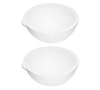 QWORK Ceramic Crucible Bowl, 2 Pcs Quartz Melting Dishes Pot for Melting Casting Refining Gold Silver Brass Alloy, 500g