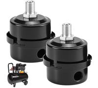 QWORK® Compressor Silencer Filter, Metal Air Compressor Air Filter, 1/4 Inch PT 12 mm, Pack of 2