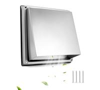 QWORK® Cowled External Air Vent Cover 125mm 5 Inch 304 Stainless Steel Grille with Backdraft Shutter for Wall & Ceiling Extractor Fan Vent