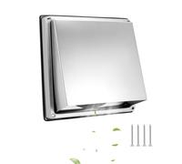 QWORK® Cowled External Air Vent Cover 150mm 6 Inch 304 Stainless Steel Grille with Backdraft Shutter for Wall & Ceiling Extractor Fan Vent