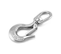 QWORK® Crane Lifting Hook with Latch, Swivel Eye Hook, Rigging Accessory 650kg (1400lb)