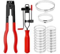 QWORK® CV Boot Clamp Pliers Set, Hose Clamp Pliers, Banding Tools Kit Set, with 20PCS CV Boot Clamps 304 Stainless Steel