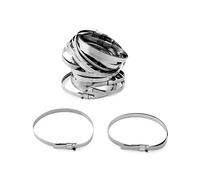 QWORK CV Boot Clamps, 20 Pack, 304 Stainless Steel, 1.8" - 3.2", 1.8" - 5.6", Universal Fit, Silver