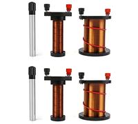 QWORK Demonstration Induction Coil with Primary Coil, Secondary Coil and Cylindrical Magnet for Physics Teaching, 2 Set