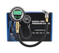 QWORK® Digital Tire Pressure Gauge 250 PSI with 12" Flexible Hose and Backlit LCD Display