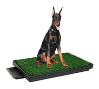 QWORK® Dog Toilet with Artificial Grass, 76 x 51 cm, Washable Dog Toilet Puppy Litter, Pee Mat, Reusable Training Mat for Medium Large Dogs