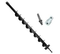 QWORK® Earth Auger, Diameter 60 mm Earth Auger for Drilling Machine with Adapter, 80 cm Length Earth Drill, for Hole Drilling and Tree Planting