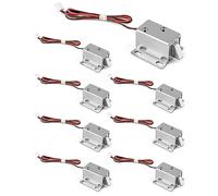 QWORK Electromagnetic Solenoid Lock, 8 Pcs Mini Door Drawer Tongue Down DC 12V Slim Design Assembly for Cabinet Door Drawer Safety Lock