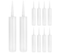 QWORK Empty Caulking Sealant Tubes - 11 Oz Capacity Each, 10 Pack Reusable Plastic, for Standard Caulking Guns