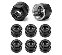 QWORK ER11-A Collet Nut, 8 Pack M14 Thread Collet Clamping Hex Nuts, for CNC Milling Chuck Holder Lathe, Black