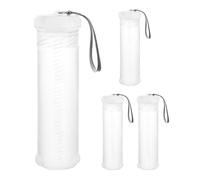 QWORK Extendable Artist Storage Tube - Durable Plastic, 4 Pack Adjustable Length 8.5" to 15", 2.4" Width, Translucent with Carrying Lanyard for Brushes, Pens & Watercolor Supplies