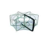 QWORK® Foldable Fishing Net, Nylon Crab Net, Shrimp Net, Perfect For Crab, Crayfish, Eel, Shrimp, 6 Holes