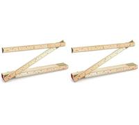 QWORK® Folding Wood Rule, 6 FT 6 Inch Foldable Ruler with Inch and Metric Measurements for Carpenters (Pack of 2)