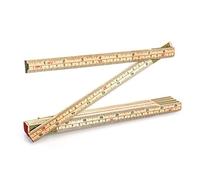 QWORK® Folding Wood Rule, 6 FT 6 Inch Foldable Ruler with Inch and Metric Measurements for Carpenters