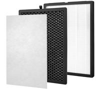 QWORK® FY1410/13 Replacement Filter Set Compatible with Philips Air Purifier AC1212 AC1213 AC1214 AC1215 AC1217 AC1219 AC2729 (Includes 1 HEPA Filter and 1 Activated Carbon Filter)