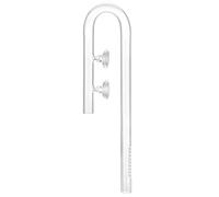 QWORK Glass Inflow Aquarium Lily Pipe - 17mm for 5/8''(16/22mm) Tubing, for Aquarium Planted Tank, Suction Cups Included