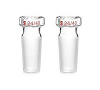 QWORK Glass Stopper, 2 Pcs Hex Head Glass Hollow Stopper for 24/40 Outer Joint
