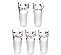 QWORK Glass Stopper, 5 Pcs Hex Head Glass Hollow Stopper for 24/40 Outer Joint