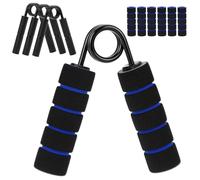 QWORK® Grip Strength Trainer 4-piece Set 100 150 200 250lbs (22.5KG-90KG) with Foam Covers - Non-Slip Finger Trainer & Forearm Trainer Hand Trainer Set