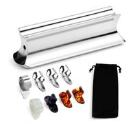 QWORK Guitar Slide Tone Bar 3 inch 4.2 oz with 8 Finger Picks and Storage Bag for Lap Steel, Hawaiian and Electric Guitar - Metal Steel Slide Plectrum Set for Slide Playing
