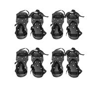 QWORK Gunite Shoes with Spikes, Lawn Aerator Shoes with 2.5 cm Short Spikes, Perfect for Epoxy Floors, Overlays, Installation of Covers, Black, 4 Pair