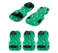 QWORK Gunite Shoes with Spikes, Lawn Aerator Shoes with 3/4" Short Spikes, Perfect for Epoxy Floors, Overlays, Installation of Covers, Green, 4 Pairs