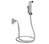 QWORK® Handheld Bidet Sprayer Kit for Toilet - 304 Stainless Steel - Includes Bidet Sprayer, 59" Hose, Shut Off Valve and Bidet Holder