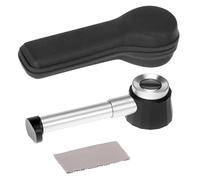 QWORK® Handheld Magnifier 10X Amplification with 3 Light and Measuring Scale for Jewelry Identification, Document Check, Modeling Process