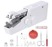 QWORK® Handheld Sewing Machine Kit, Portable Mini Electric Stitch Tool for Clothing, Fabrics & DIY Craft - Complete Home & Travel Sewing Set for Beginners, Adults, Batteries Not Included