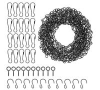 QWORK® Hanging Basket Chains,196 Inches Black Hanging Chains Adjustable Black Chains, for Bird Feeders, Planters, and Decorative Ornaments