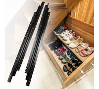 QWORK® Heavy Duty Drawer Runners Slides for Under Stairs Storage 800-1850mm, Full Extension, Black, Load Capacity 120kg, 1Pair, with Screws