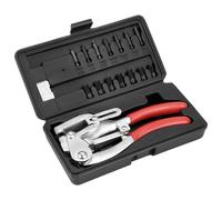 QWORK Heavy Duty Metal Hole Punch Set, Chrome Vanadium Steel, 3/32-Inch to 9/32-Inch Punch Sizes, for Sheet Metal and More