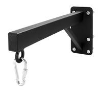 QWORK® Heavy Duty Punch Bag, 23.5 Inch Wall Mount Bracket Boxing Bag Hanger with Clip Hook and Wall Plugs (Black)