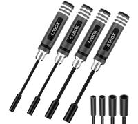 QWORK® Hex Driver Set 4PCS (4.0mm, 5.5mm, 7.0mm, 8.0mm), Non-Slip Screw Drivers with Steel and Aluminum Alloy, Ideal for RC Tools and Drones