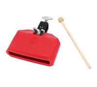QWORK High-Pitch Red Plastic Jam Block with Heavy-Duty Mounting Bracket, Durable Latin Drum Percussion Instrument for Musicians and Enthusiasts